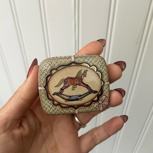 Vintage Other - Vintage Rocking Horse Dodo Designs Tiny Tin Trinket Box